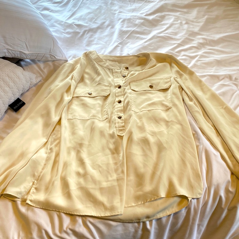 Long sleeve ivory blouse